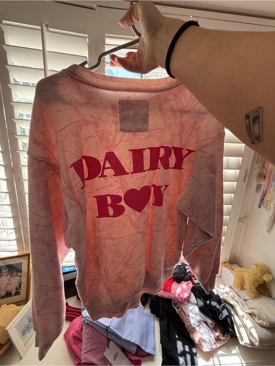 Dairy Boy Sweaters - Dairy Boy Pink Tie-Dye Graphic Sweatshirt